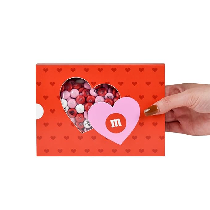 M&ampM'S Milk Chocolate Valentine's Day Gift Box - 1 lb of Red Pink &amp White M&ampM'S Chocolate Candies with Valentine's Day Themed Images