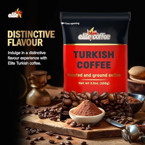 Elite Turkish Ground Roasted Coffee Bag 3.5000-ounces (Pack of 10)