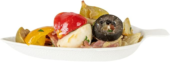 Restaurantware-Pulp Safe No PFAS Added 3.7 x 2.4 Inch Tasting Dishes 100 Disposable Dishes - Home Compostable Microwavable And Freezable White Bagasse Food Dish Leaf Shape For Appetizers