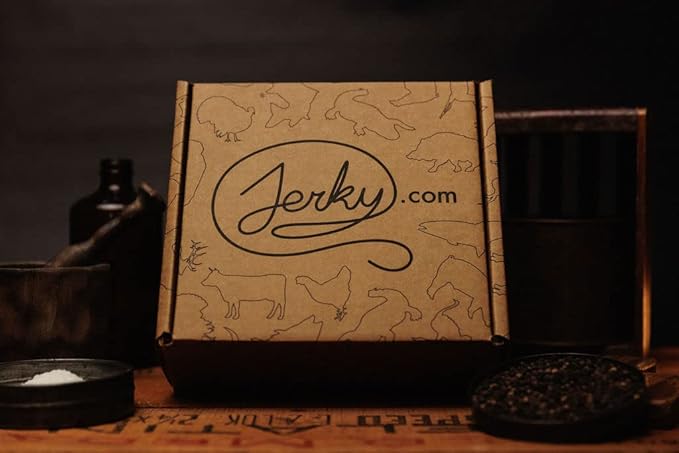 Jerky.com 21 Pieces of Beef Jerky Variety Pack &amp Meat Stick Gift Box for Men - Including 5 Flavors of Beef Jerky 13 Snack Sticks and 3 Cheese Sticks - Birthday gifts for men