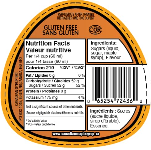 Natural Original Canadian Maple Taste Syrup (Pack of 6)