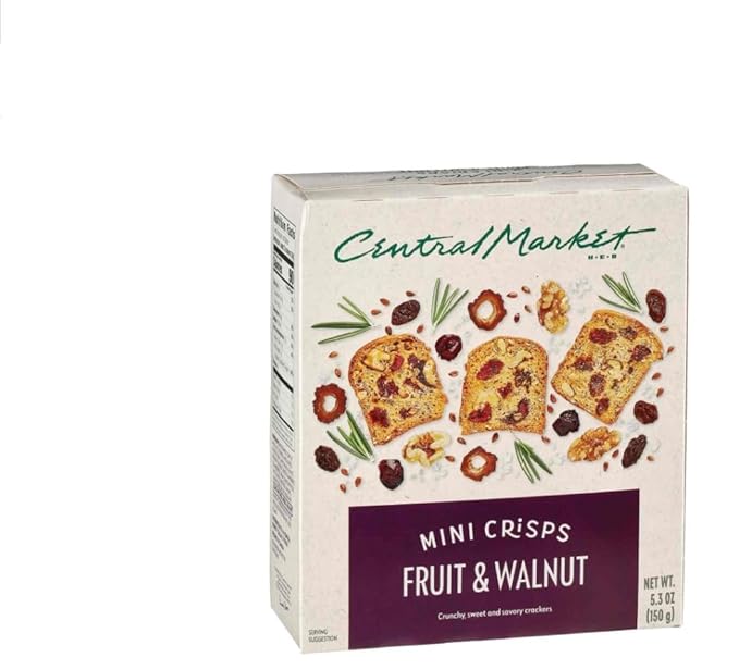 H-E-B Central Market Mini Crisps Crackers 5.3oz - 2 boxes (Coconut Lemongrass and Fruit &amp Walnut)