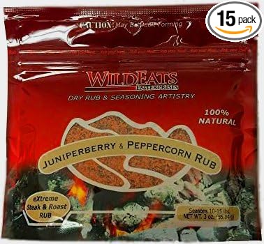 WildEats Juniperberry &amp Peppercorn Rub 3 oz (15 Pack)