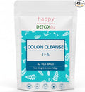 Happy Detox Tea - Colon Cleanse - Digestion &amp Bloated Belly Relief – Laxative Tea – Senna Tea - 84-Day Supply - 42 Tea Bags