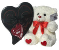 B BBO Brand DOVE Dark Chocolate Truffle Hearts 17 count 5.82 Ounce Valentine's Day Tin and Teddy Bear Full Size
