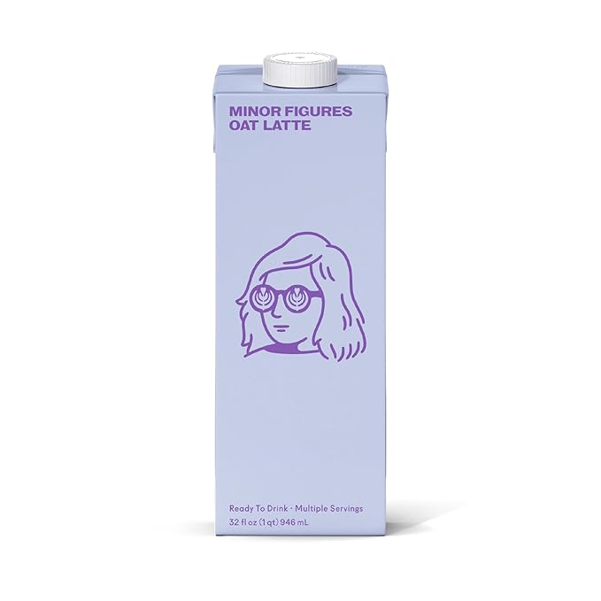 Minor Figures - Oat Latte - Ready to Drink - Multi-serve - Non-GMO - Plant-Based - Vegan - Dairy-Free - Shelf Stable - Coffee - Barista Standard - Unsweetened - 32oz - 6 Pack