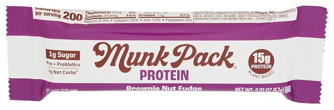 Munk Pack Brownie Nut Fudge Bar Single 2.1 oz (Pack of 12)