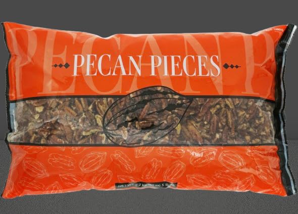Pecan Pieces 5lb – Fresh Bulk Pecans for Baking Cooking &amp Snacking – Unsalted Shelled Natural Pecan Halves and Pieces