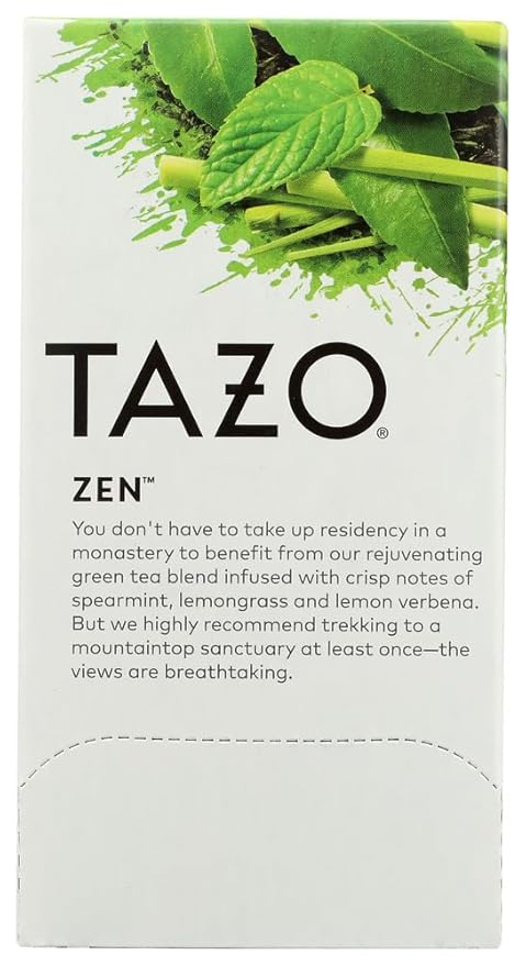 Tazo Zen Green Tea with Lemongrass &amp Spearmint 20-Count Tea Bags (Pack of 6) ( Value Bulk Multi-pack)