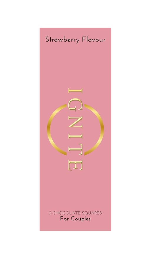 Ignite Chocolate Bars - Premium Strawberry flavor Chocolate Squares for Couples - 60% Cocoa Vegetarian - Crafted with Selected Ingredients for a Delightful Experience - Ideal for Men &amp Women