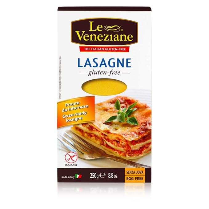 Lasagna Pasta Gluten Free 250g | Authentic Italian Pasta Sheets for Baking | Premium Quality Corn &amp Rice Blend | Non-GMO | Made in Italy [Pack of 4]