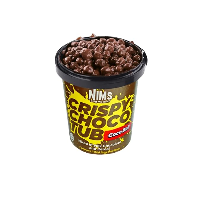 NIMS Crispy Choco Tub – Mixed Milk Chocolate &amp Cereal Crunchy Snack Multiple Flavours Sweet Party Treats Dessert Topping 8.82 oz (250 gm) pack of 8 one flavor each