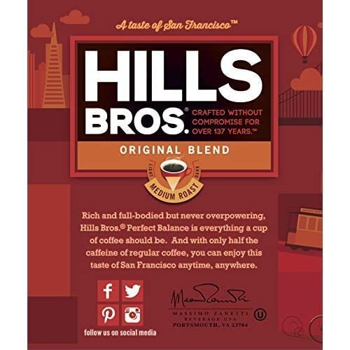 Hills Bros. Original Medium Roast Coffee 26 Ounce (Pack of 4)