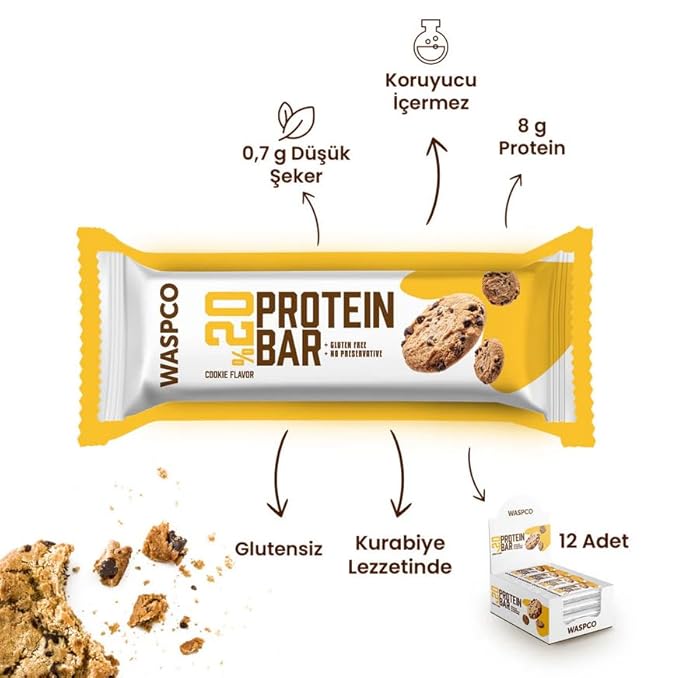 (12 Count) Protein Bars COOKIE Gluten Free with 8g Protein and 0.7g Sugar 40G
