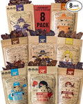 Righteous Felon Beef Jerky Variety Pack | Gluten Free Beef Jerky Snack Packs for Adults | High Protein Keto-Friendly Low Sugar | Made with Premium Meats | Beef Jerky Gifts for Men | Sampler 8 Pack