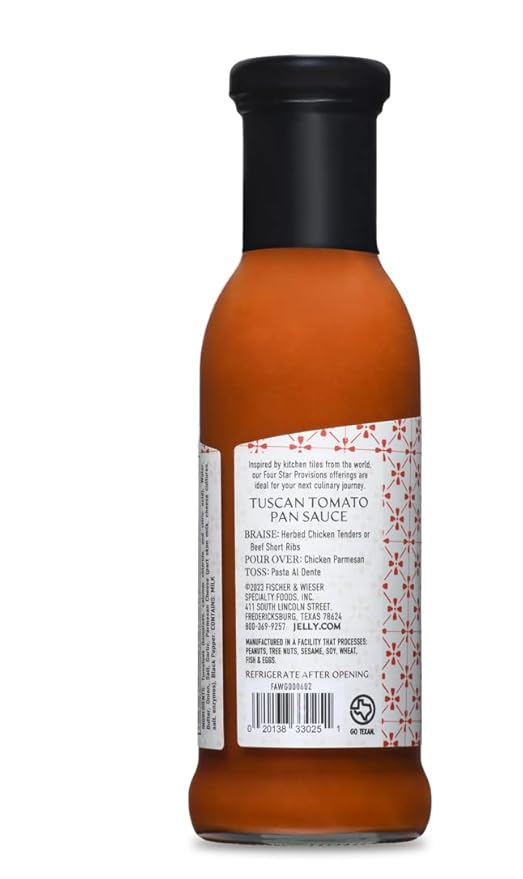 Four Star Provisions Fischer &amp Wieser - Sauces Spreads Jellies Jams &amp Dips (Tuscan Tomato Pan Sauce 10oz)