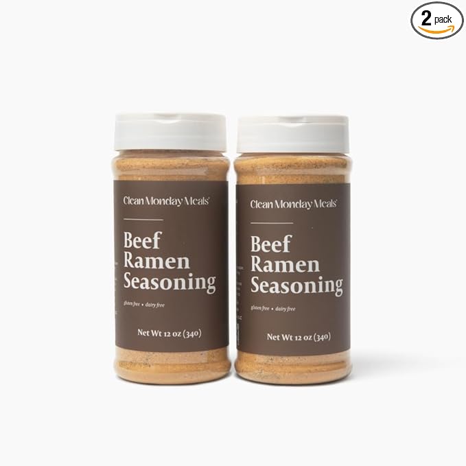 Clean Monday Meals Beef Ramen Seasoning Mix | Dairy Free &amp Gluten Free | 11.07oz | 2 Pack