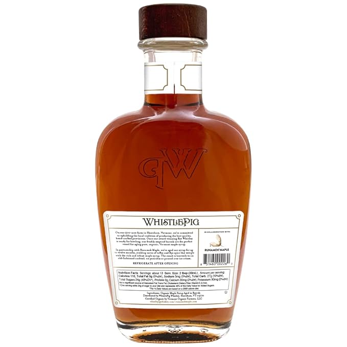 Runamok Maple &amp WhistlePig Organic Rye Whiskey Barrel-aged Maple Syrup 375 ml | 12.7 FL oz