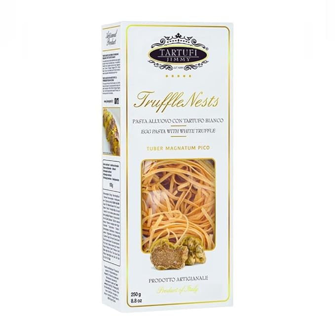 Tartufi Jimmy Tagliolini Nests Egg Pasta with White Truffle Ancient Authentic Recipe | Net Wt. 250 g/ 8.8 oz