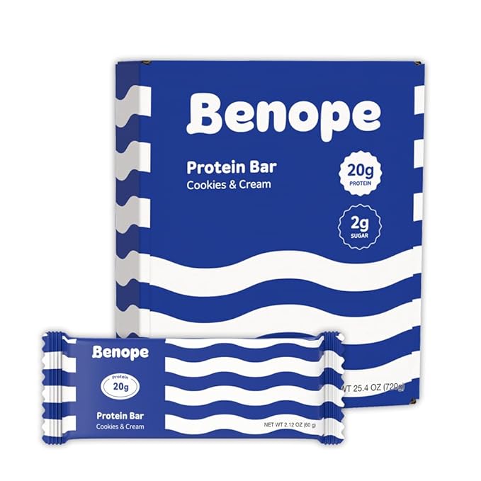 Benope Protein bar Cookies&ampCream protein bar 60g x 12ea high protein low sugar low carb energy bar nutritious snack high protein snacks
