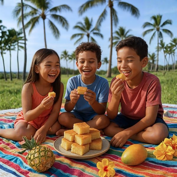 Hawaii's Best Butter Mochi Mix Hawaiian Snacks Baking Mix Authentic Island Dessert Made with Sweet Rice Flour &amp Coconut Milk Gluten Free Pancake Mix Easy-to-Make Chewy Treat for Family 15 oz