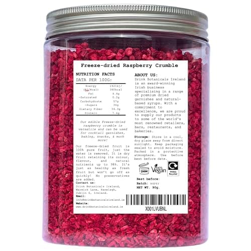 Dried Orange Slices (150G) &amp Freeze Dried Raspberry Crumble Grit Pieces (150G) Combo Pack for Cocktails Drinks Baking Cakes &amp Desserts