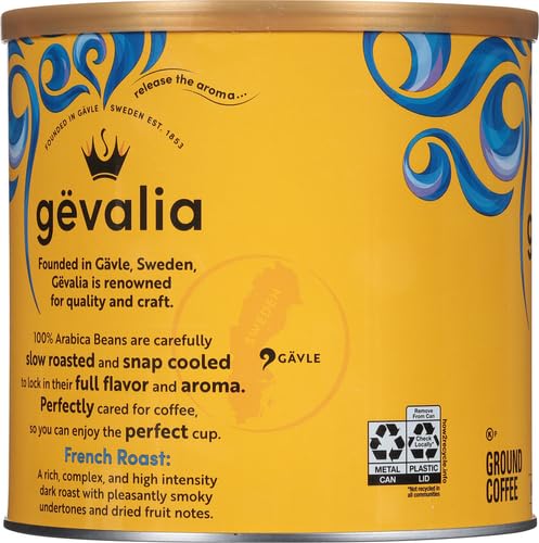 Gevalia French Roast Ground Coffee (27.6 oz Canister) (Pack of 2)