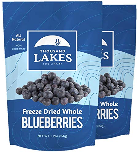Thousand Lakes Freeze Dried Berries 3 2-Packs (6 Pouches Total) Bundle | 100% Whole Raspberries Whole Blueberries and Sliced Strawberries