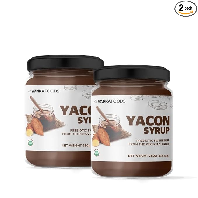 Organic Yacon Syrup – Plant-Based Natural Sweetener from Peru Low Glycemic Sweetener Alternative Smooth Caramel Flavor USDA Organic 2 Pack