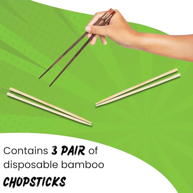 HCG Thai Ramen Noodles Variety Pack with Mama Soup and Wai Wai Quick Instant Noodle Pack of 15 with chopsticks 18 Piece Set
