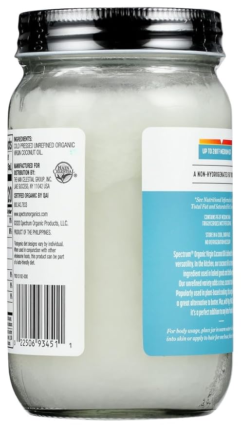 Spectrum Unrefined Organic Virgin Coconut Oil -- 14 fl oz - 2 pc