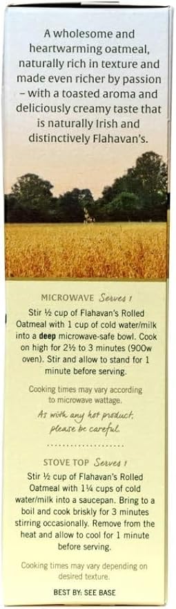 Flahavan’s Irish Rolled Oats 16 Ounce. Quick Cooking Oatmeal Ready in 3 Minutes. 100% Whole Grain Oats Non-GMO Verified Field to Spoon [Pack of 3]
