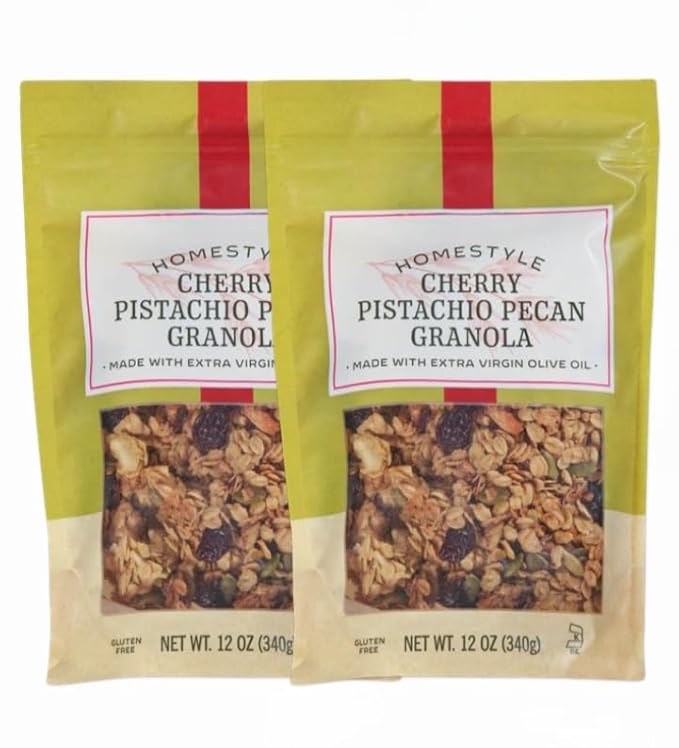 Homestyle Cherry Pistachio Pecan Granola 12 oz each (2 Pack Cherry Pistachio Pecan)