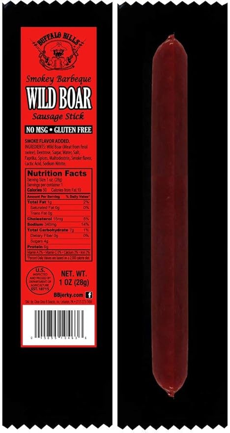 Buffalo Bills Exotic Game Meat Sausage Sticks (mixed 1oz sticks - elk venison and wild boar)