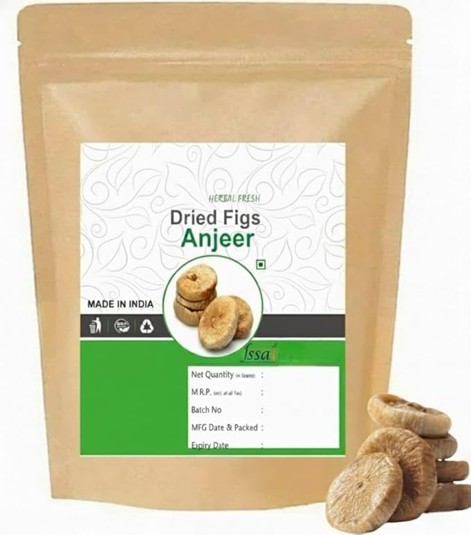 Dried Figs 100 grams Dried Anjeer Dried Afghani Anjeer Rich source of Fibre Calcium &amp Iron Fat Free (Pack of 1 X 100 grams)