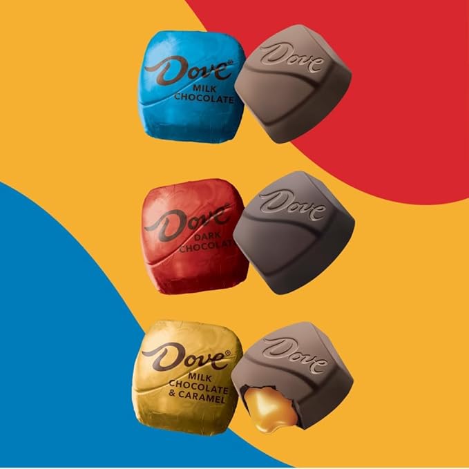 Easter ASSORTIT X Dove Collab All Chocolate Candy Variety Sampler Milk Dark And Caramel Individually Wrapped 1 Lbs (16-Oz) American Classic 3 Flavor Mix