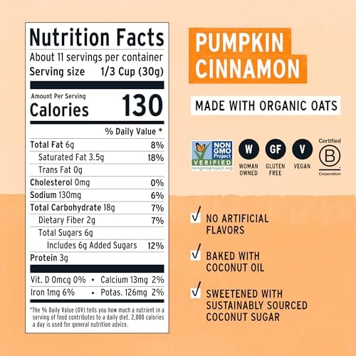 Purely Elizabeth Pumpkin Cinnamon Ancient Grain Granola Gluten-Free Non-GMO 12 Ounce (Pack of 3)
