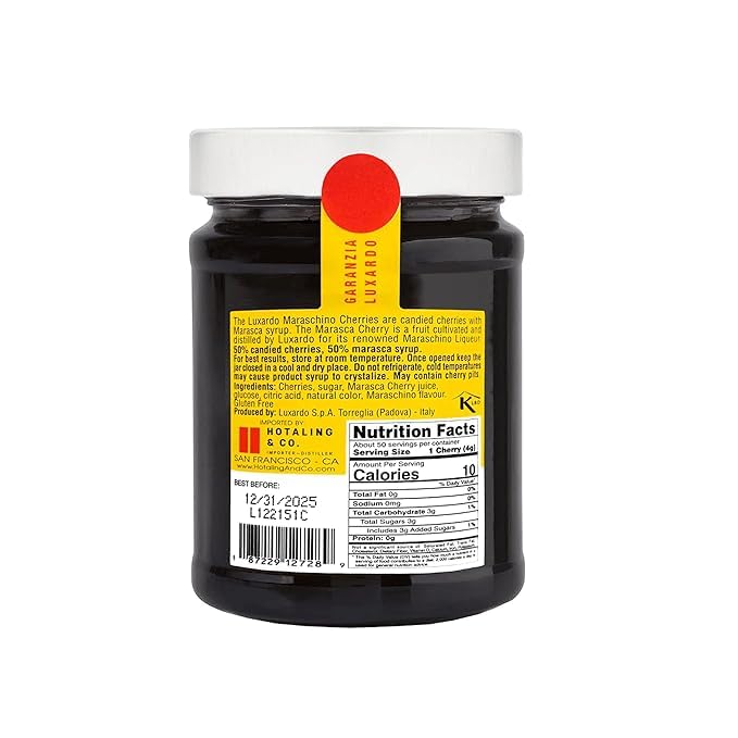 Luxardo Gourmet Cocktail Maraschino Cherries | for Old Fashioned Manhattan and Desserts 400G Jar. [Pack of 2]