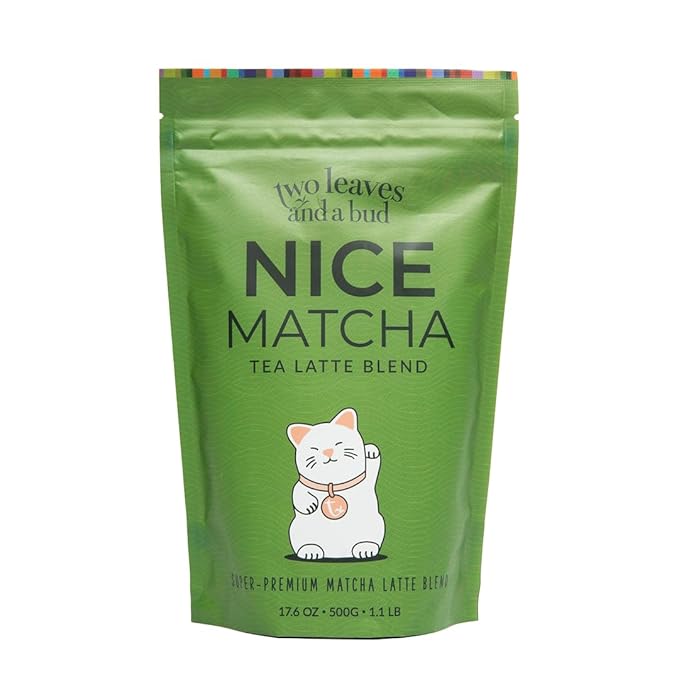 Two Leaves and a Bud Nice Matcha Latte Blend (36 Servings) Japanese Matcha Green Tea Powder 1 Resealable Bag 1.1lb (500g)