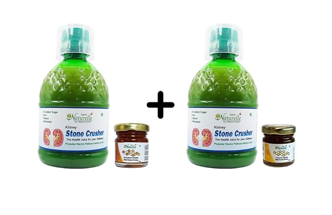 Farm Naturelle-Most Effective juice (Patharchatta juice)-Combination of Patharchatta and Gokhru Beej-1+1 Free-2x400ml+ 2x55g Herbs Infused Forest Honey