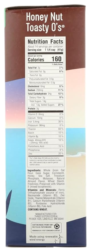 Mom's Best Honey Nut Toasty O's 20-Ounce Bag (Pack of 5)