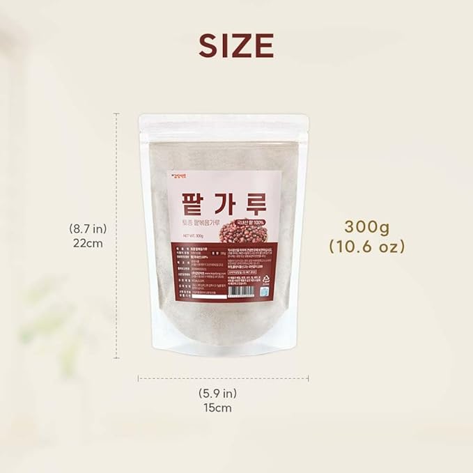 Roasted Korean Red Bean Powder – 100% Toasted Adzuki Beans from Korea Finely Ground No Additives Plant-Based Ingredient for Smoothies Desserts Cooking 볶은팥가루 (10.6 oz (300g) Roasted Red Bean)