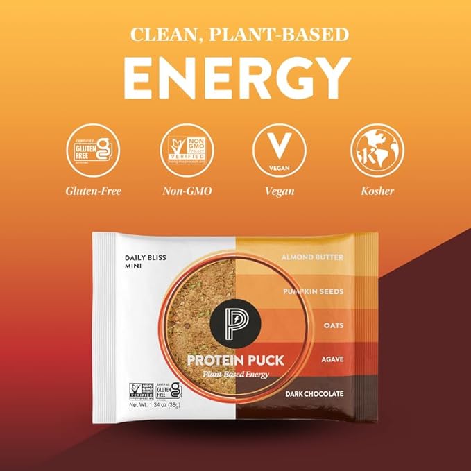 Protein Puck Bar Daily Bliss Almond Chocolate 2.25 oz (Pack of 16)