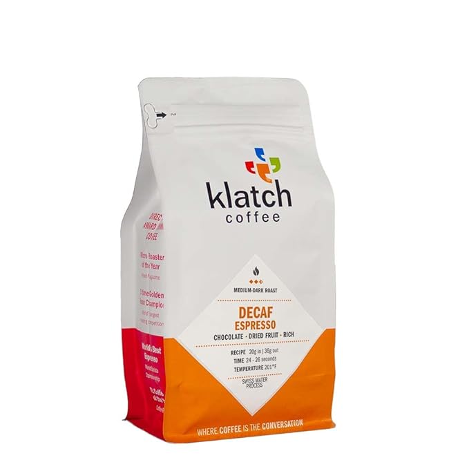 Klatch Coffee Decaf Espresso Medium-Dark Roast 310 Grams Whole Bean