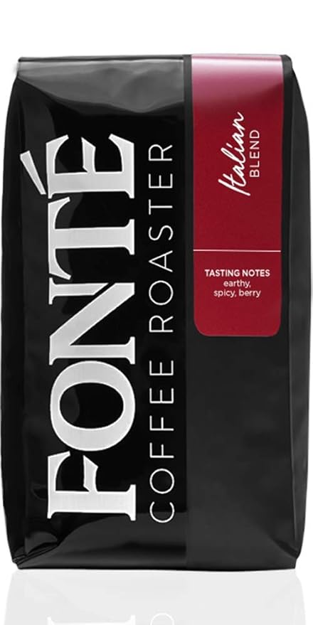 Fonte Coffee Roaster - Whole Bean Coffee - Medium-Dark Fresh Roast - Roasted in Seattle - Single Origin - Earthy Spicy Blueberry - 12 oz - Italian