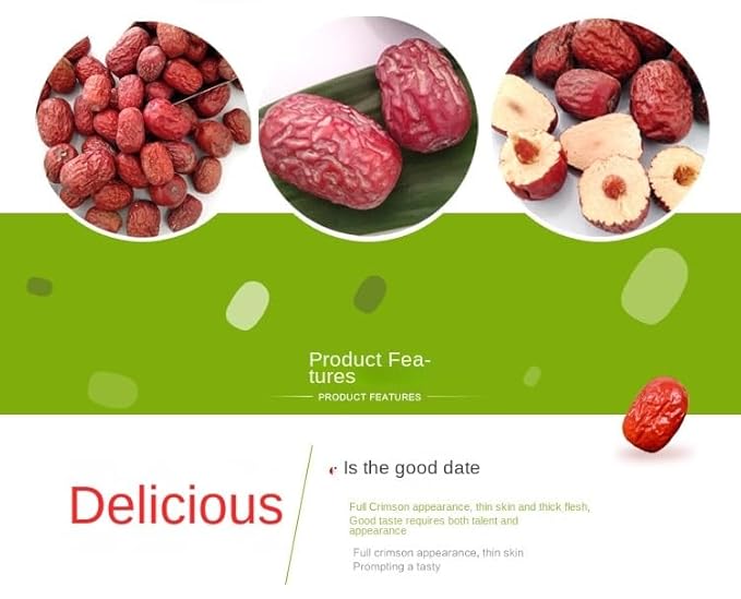 Zercumm First Class Gray Jujube 500G Uncleaned with Soil Large Red Jujube Bulk Meat Thick Sweet Dried Gray Jujube