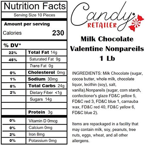 Candy Retailer Milk Chocolate Valentine's Nonpareils 1 Lb