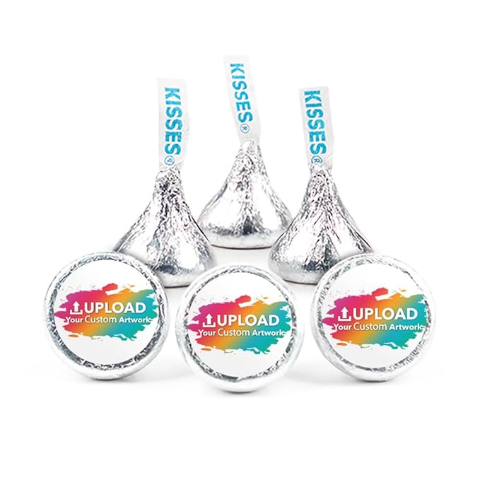 400ct Personalized Candy Promotional Items Kisses with DIY Photo or Logo Stickers Party Favors for Birthday Wedding Baby Shower - DIY