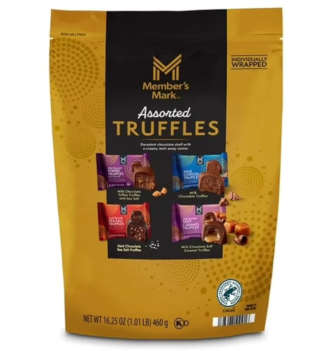 Assorted Chocolate Truffles 16.5 Ounce Bag 4 Different Flavors (About 8 Truffles of Each Flavor)