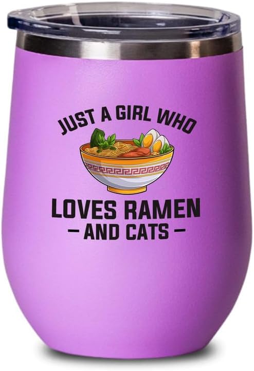 Ramen Lover Blue Edition Wine Tumbler 12oz - Just a girl who loves - Food Lovers chicken pumpkin vegan pantry spicy noodles
